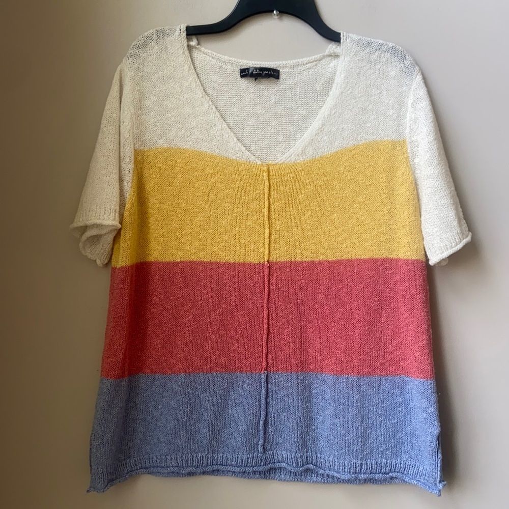 United States Sweaters Color Block V—Neck T-Shirt